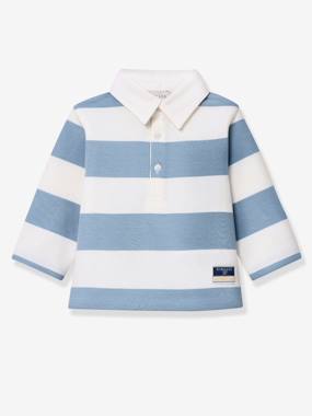 Striped long-sleeved polo shirt - vertbaudet enfant