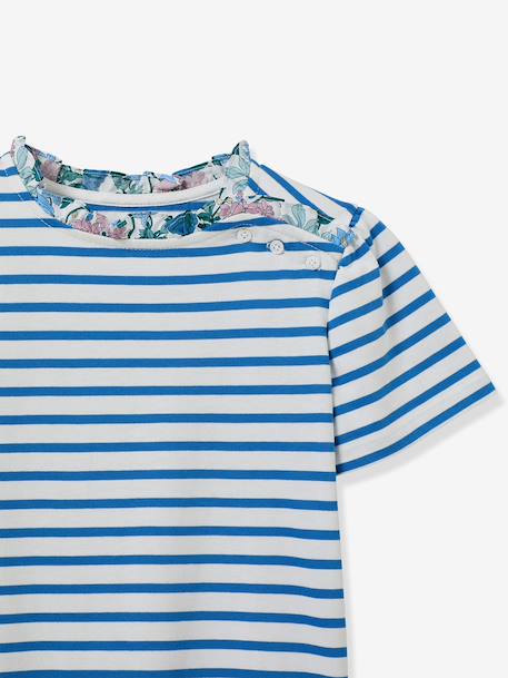 Striped T-shirt for girls light blue - vertbaudet enfant 