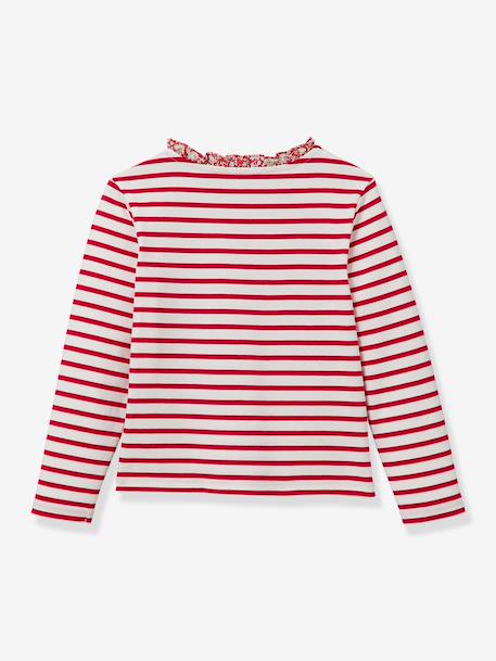 Striped long-sleeved T-shirt red - vertbaudet enfant 