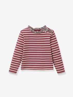 T-shirt marinière fille tissu Liberty coton biologique - vertbaudet enfant Fille-T-shirt, sous-pull-T-shirt-T-shirt marinière fille tissu Liberty coton biologique