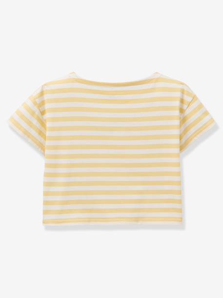Striped T-shirt with dream pattern for girls light green - vertbaudet enfant 