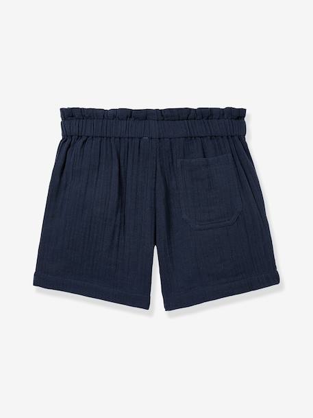 Short fille taille ceinturée marine+rose pâle - vertbaudet enfant 