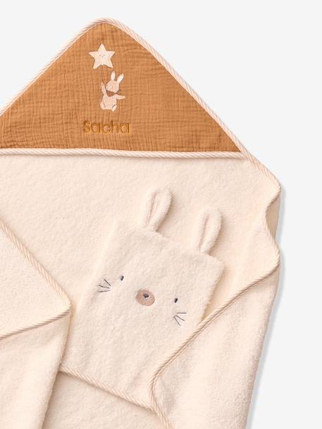 Customisable bath cape and mitt in cotton hazel - vertbaudet enfant 