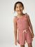 Combinaison short fille bi matière gris ardoise+vieux rose - vertbaudet enfant 