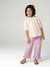 Girl's cotton gauze blouse ecru+sage green+vanilla - vertbaudet enfant 
