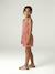 Two-fabric playsuit for girls old rose+slate grey - vertbaudet enfant 