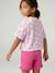 Cropped short-sleeved T-shirt for girls beige+ecru+rosy - vertbaudet enfant 