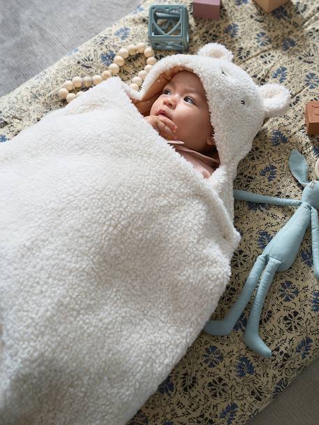 Transformable Baby Nest in Plush Fabric, Bear Beige+ecru+khaki+mouse grey+printed beige+printed pink - vertbaudet enfant 