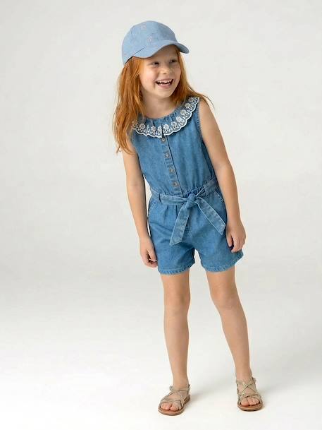 Playsuit in denim stone - vertbaudet enfant 