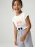 Animal print T-shirt for girls apricot+ecru+grey blue+strawberry - vertbaudet enfant 