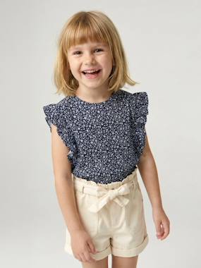 Girls-Tops-T-Shirts-Girl's short-sleeved t-shirt with frills 