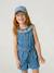 Embroidered Cap for Girls denim blue+ecru - vertbaudet enfant 