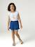 Girl's cotton gauze skort electric blue+red - vertbaudet enfant 