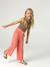 Pantalon large gaze de coton rose+vert de gris - vertbaudet enfant 