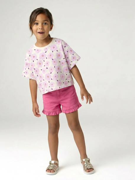 Twill frill short for girls peony pink - vertbaudet enfant 