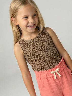 Fille-T-shirt, sous-pull-T-shirt-Débardeur fille en côtes 