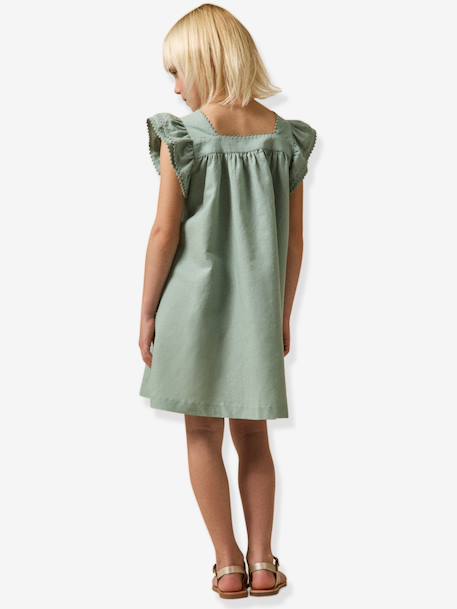 Girls' short dress pale pink+sage green - vertbaudet enfant 