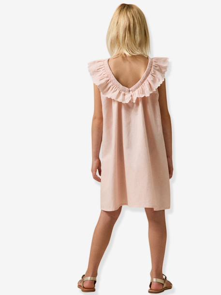 Girls' short dress pale pink+sage green - vertbaudet enfant 