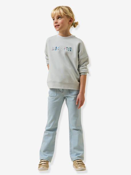 Girl's 'Amour' sweatshirt light blue - vertbaudet enfant 