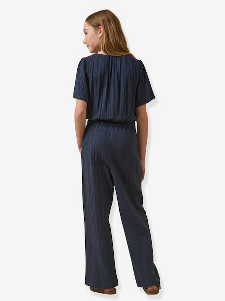 Playsuit in cotton gauze navy blue - vertbaudet enfant 