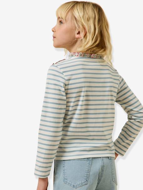 Striped long-sleeved T-shirt light pink - vertbaudet enfant 