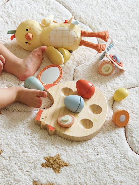 Poule avec ses œufs à formes en bois FSC® bois - vertbaudet enfant 