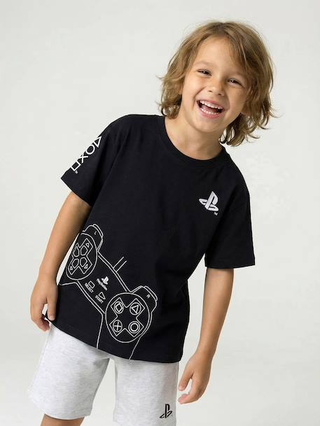 Boys' cotton pyjama shorts with PLAYSTATION logo black - vertbaudet enfant 