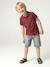 Short Sleeve Polo Shirt, Embroidery on the Chest, for Boys blue+BLUE MEDIUM SOLID WITH DESIGN+Green+pale yellow+terracotta+WHITE LIGHT SOLID WITH DESIGN - vertbaudet enfant 