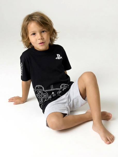 Boys' cotton pyjama shorts with PLAYSTATION logo black - vertbaudet enfant 