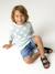 Short-sleeved T-shirt aqua green+white - vertbaudet enfant 