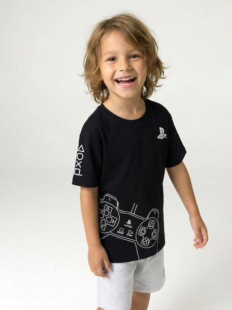 Boys' cotton pyjama shorts with PLAYSTATION logo black - vertbaudet enfant 