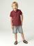 Short Sleeve Polo Shirt, Embroidery on the Chest, for Boys blue+BLUE MEDIUM SOLID WITH DESIGN+Green+pale yellow+terracotta+WHITE LIGHT SOLID WITH DESIGN - vertbaudet enfant 