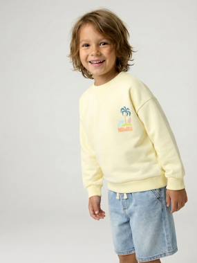 Boys-Cardigans, Jumpers & Sweatshirts-Sweatshirts & Hoodies-Round-neck long-sleeved sweatshirt for boys