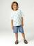 Short-sleeved T-shirt aqua green+white - vertbaudet enfant 