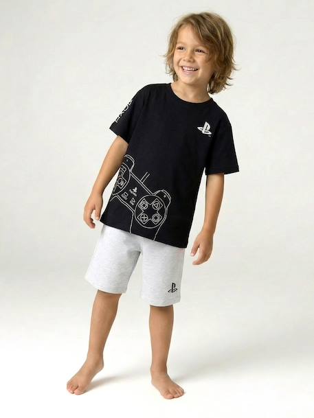 Boys' cotton pyjama shorts with PLAYSTATION logo black - vertbaudet enfant 