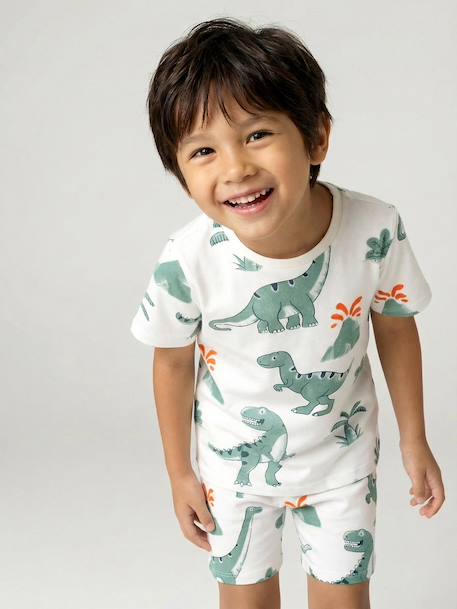 Pack of 2 dinosaur playsuit pyjamas for boys sage green - vertbaudet enfant 
