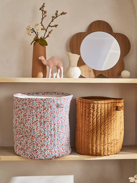 Pack of 2 RETRO FLOWER baskets cinnamon - vertbaudet enfant 