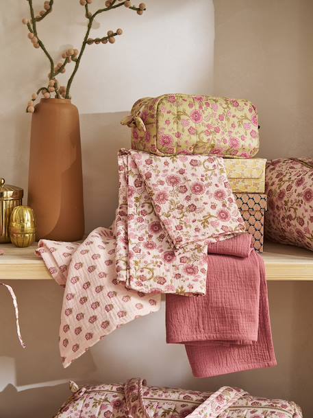Pack of 3 cotton muslin squares for baby printed pink - vertbaudet enfant 