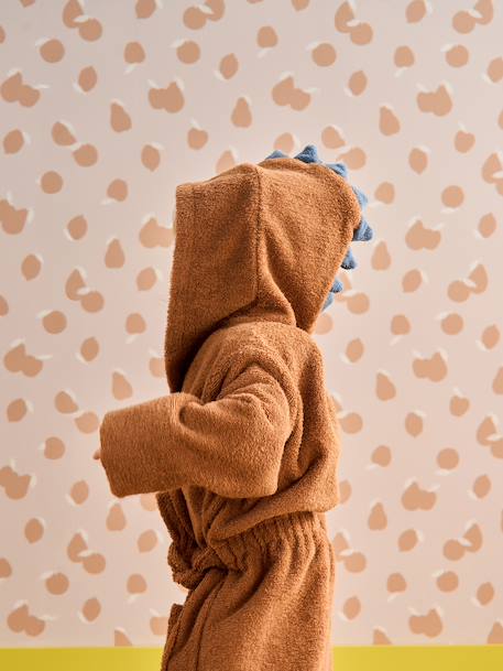 Dinosaur Bathrobe for Babies Blue+camel - vertbaudet enfant 