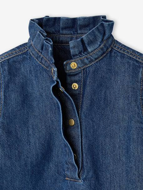 Smock-Style Denim Blouse for Girls, Family Capsule Collection double stone - vertbaudet enfant 