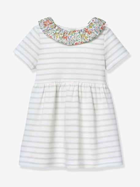 Babys' striped dress light green - vertbaudet enfant 