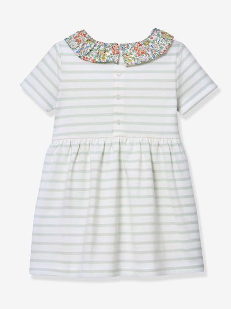 Babys' striped dress light green - vertbaudet enfant 