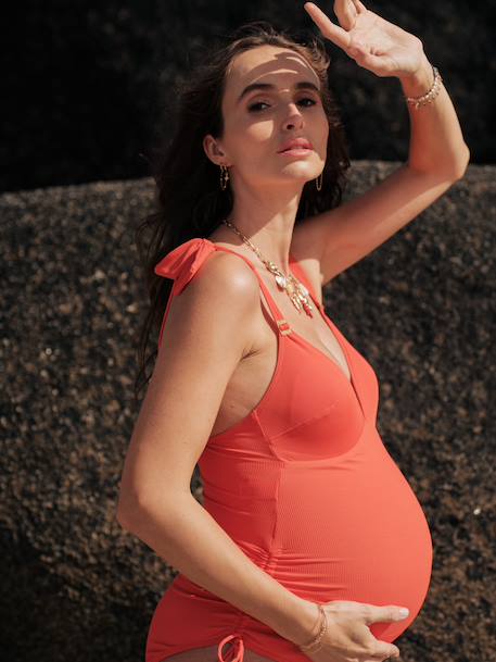 Maternity Swimsuit, Porto Vecchio by CACHE COEUR black+orange - vertbaudet enfant 