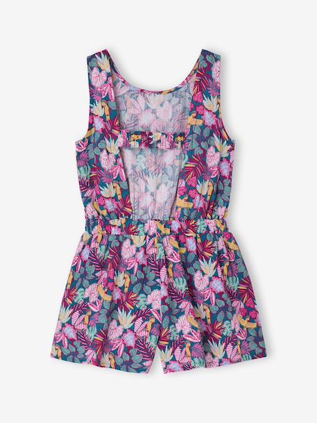 Cotton gauze playsuit for girl green - vertbaudet enfant 