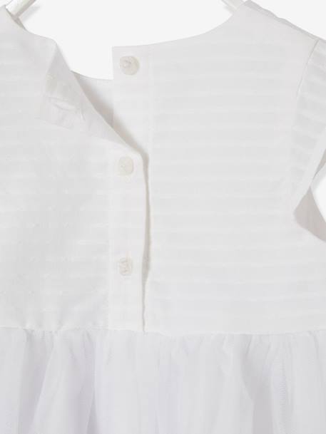 Tulle Occasion Wear Dress for Babies White - vertbaudet enfant 