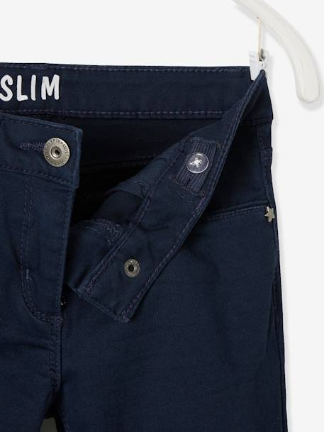 MEDIUM Hip MorphologiK Slim Leg Trousers for Girls Dark Blue - vertbaudet enfant 