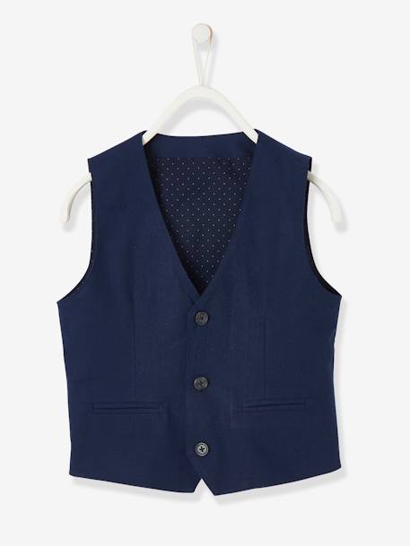 Occasion Wear Cotton/Linen Waistcoat for Boys Beige+blue+Dark Blue+sage green - vertbaudet enfant 