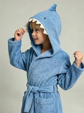 -Peignoir enfant REQUIN personnalisable, avec coton recyclé