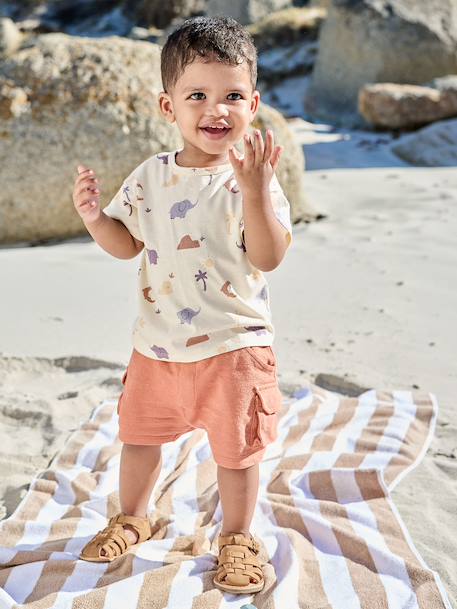 Printed baby boy's t-shirt vanilla - vertbaudet enfant 