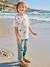 Short-sleeved T-shirt aqua green+white - vertbaudet enfant 